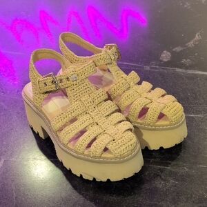 Dolce Vita Woven Tan Platform Sandals